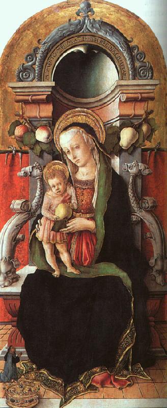 Carlo Crivelli Madonna and Child Enthroned with a Donor Spain oil painting art